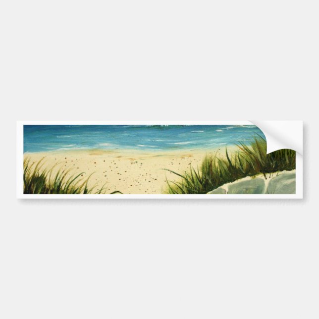 Ölsand-Dünenstrand-Kunstmalerei Autoaufkleber (Vorne)