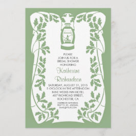 Ölseeschwalbe und Eichenbaum rustikales Brautparty Einladung