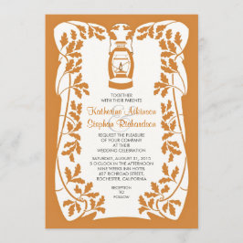 Ölseeschwalben und EichenbaumbaumBlätter Hochzeits Einladung