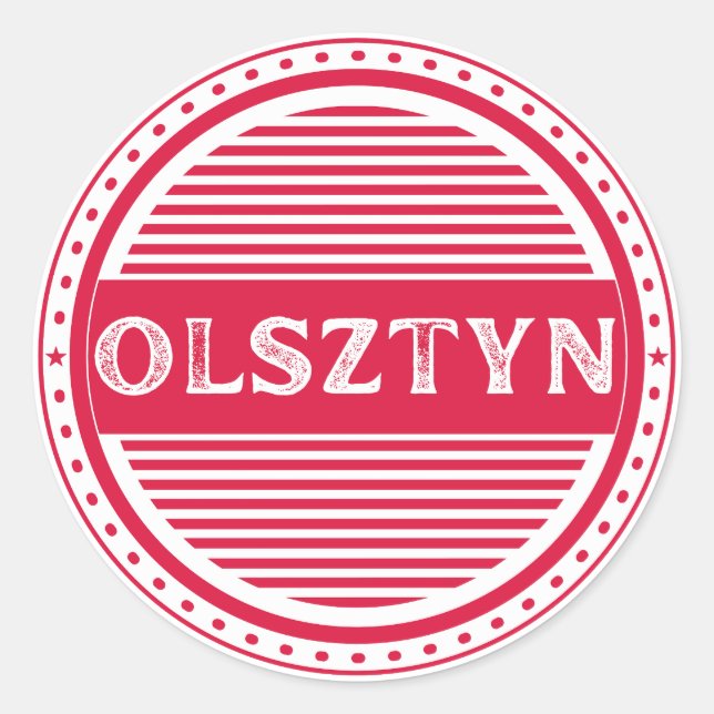 Olsztyn City Pride Emblem – Polish Identity Runder Aufkleber (Vorderseite)