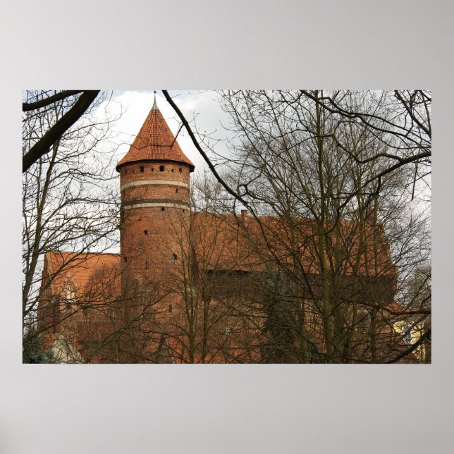 Olsztyn Mittelalterliches Gotisches Schloss Poster (Vorne)