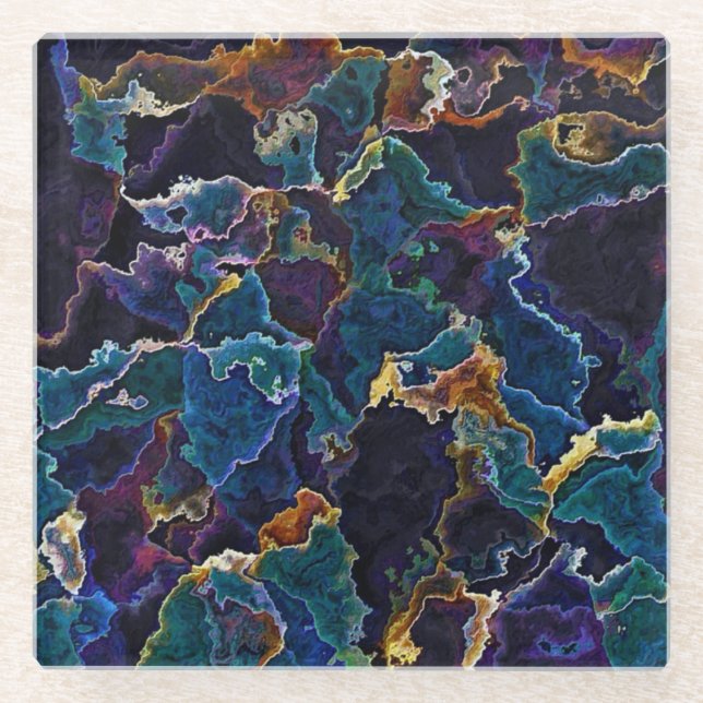 Ölteppich Glasuntersetzer (Vorderseite)