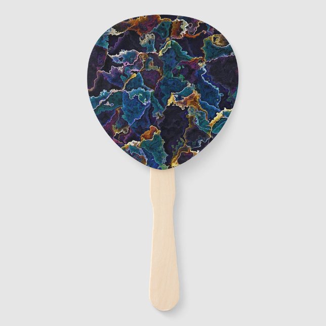 Ölteppich-Handfan Fächer (Vorderseite)