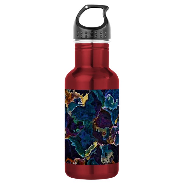 Ölteppich Wasserflasche aus Edelstahl (Vorderseite)