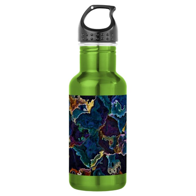 Ölteppich Wasserflasche aus Edelstahl (Vorderseite)