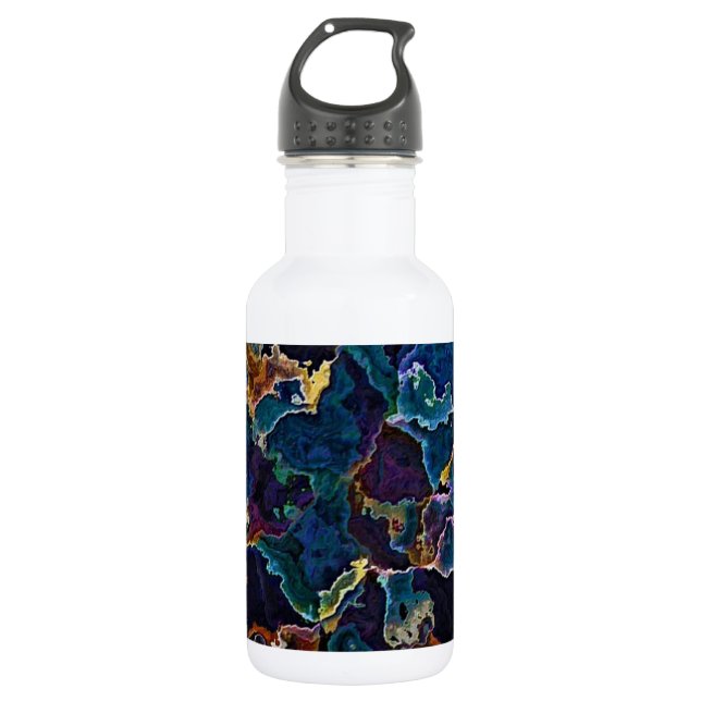 Ölteppich Wasserflasche aus Edelstahl (Vorderseite)