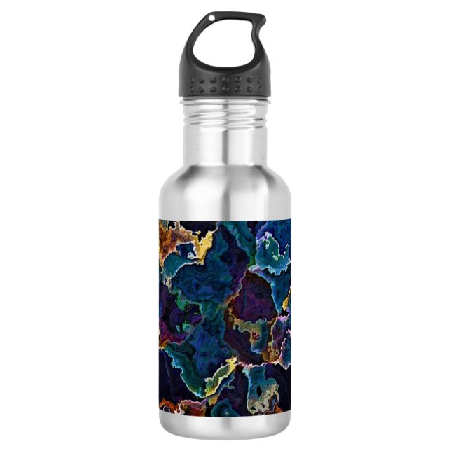 Ölteppich Wasserflasche aus Edelstahl (Vorderseite)