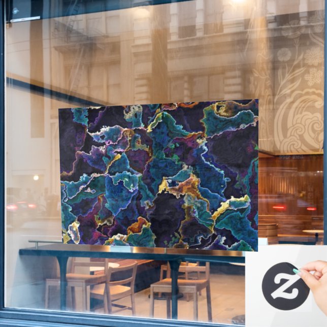 Ölteppichfenster Fensteraufkleber (Café-Fenster)