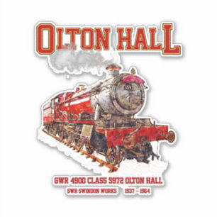 Olton Hall Vintag Steam Train English Locomotive Aufkleber