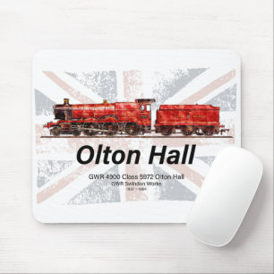 Olton Hall Vintag Steam Train English Locomotive Mousepad