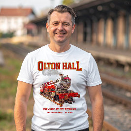 Olton Hall Vintag Steam Train English Locomotive T-Shirt