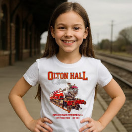 Olton Hall Vintag Steam Train English Locomotive T-Shirt