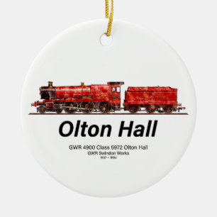 Olton Hall Vintage-Dampflokomotive Keramik Ornament