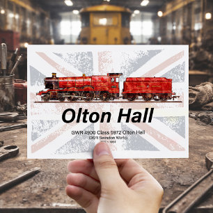 Olton Hall Vintage-Dampflokomotive Postkarte