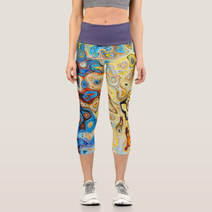 Ölverschmutzungs-Regenbogen Capri Leggings