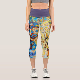 Ölverschmutzungs-Regenbogen Capri Leggings