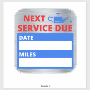 Ölwechsel, nächste Erinnerung Aufkleber