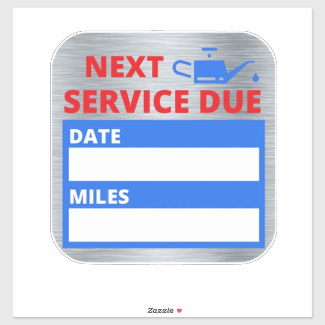 Ölwechsel, nächste Erinnerung Aufkleber (Blatt)