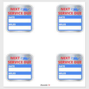 Ölwechsel, nächste Erinnerung Aufkleber