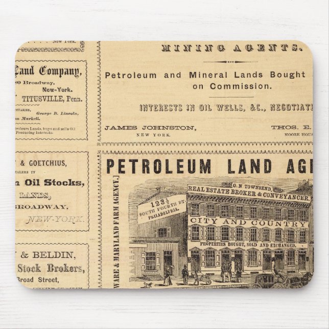Ölwerbung in New York und Pennsylvania Mousepad (Vorne)