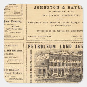 Ölwerbung in New York und Pennsylvania Quadratischer Aufkleber