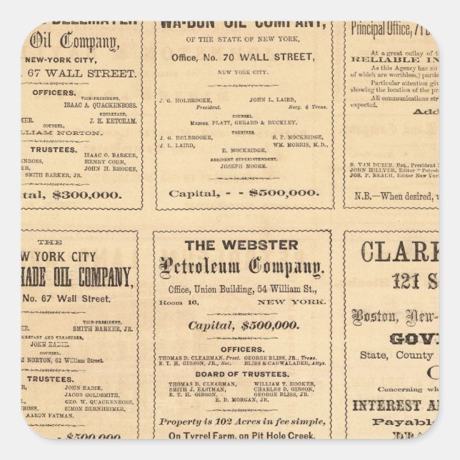 Ölwerbung Quadratischer Aufkleber (Vorderseite)