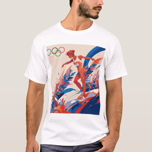 OLYMPIA 2024 weiblicher Athlet T-Shirt (Vorderseite)
