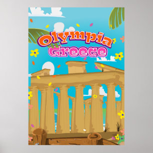 Olympia Griechenland Reiseplakat. Poster