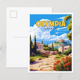 Olympia Griechenland vintage Reiseillustration Postkarte