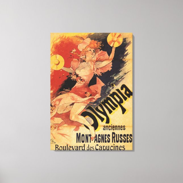 Olympia Nightclub Girl Crashing Cymbals Leinwanddruck (Vorderseite)