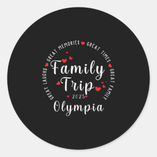 Olympia Stadt Urlaub Familie Passende Männer Fraue Runder Aufkleber