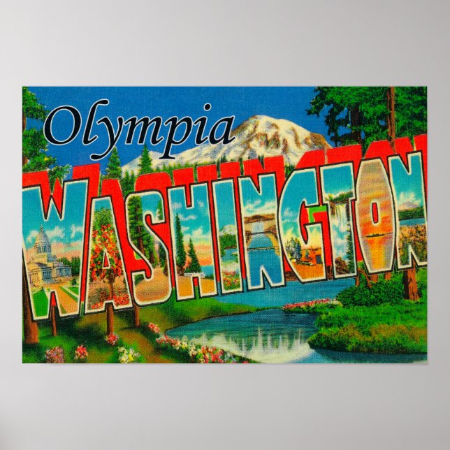 Olympia, Washington - Großbuchstaben - Szenen 2 Poster (Vorne)