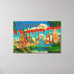 Olympia, Washington - große Buchstabe-Szenen Leinwanddruck