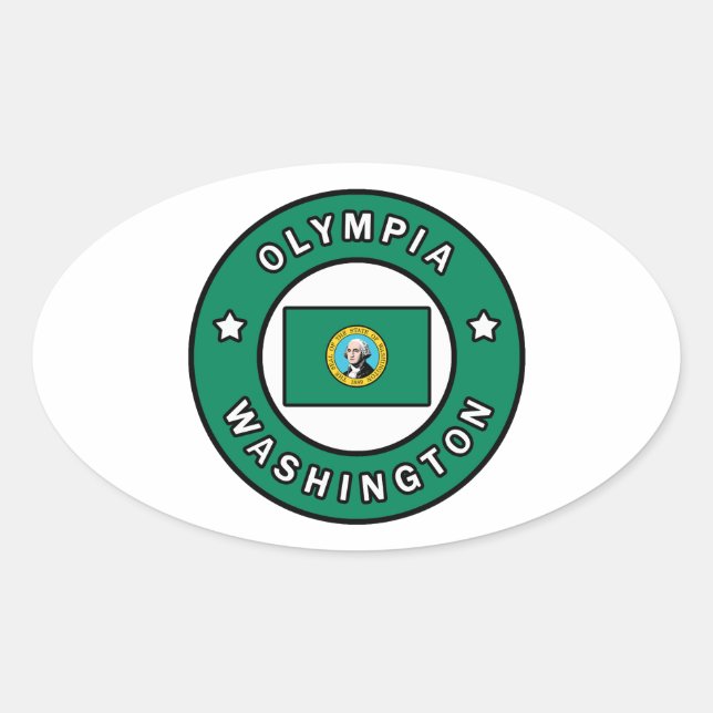 Olympia Washington Ovaler Aufkleber (Vorderseite)