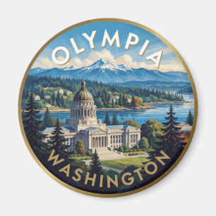 Olympia Washington Puget Sound Reise Kunst Magnet