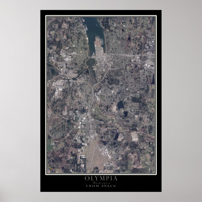Olympia Washington Satellite Poster Map (Vorne)