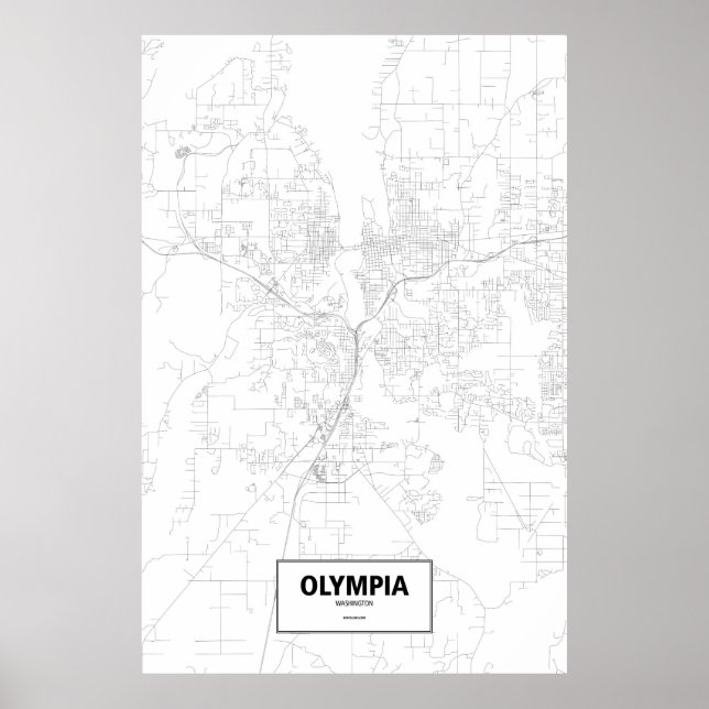 Olympia, Washington (schwarz auf weiß) Poster (Vorne)