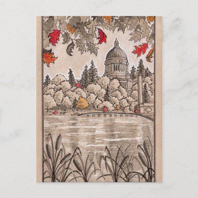 Olympia Washington Staat Hauptstadt Gebäude und La Postkarte (Vorderseite)