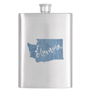 Olympia Washington Wood Grain Flachmann