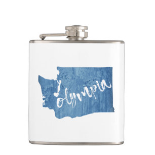 Olympia Washington Wood Grain Flachmann