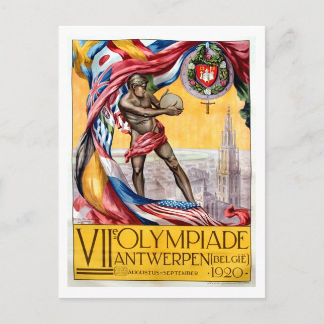 Olympiade Antwerpen Postkarte (Vorderseite)