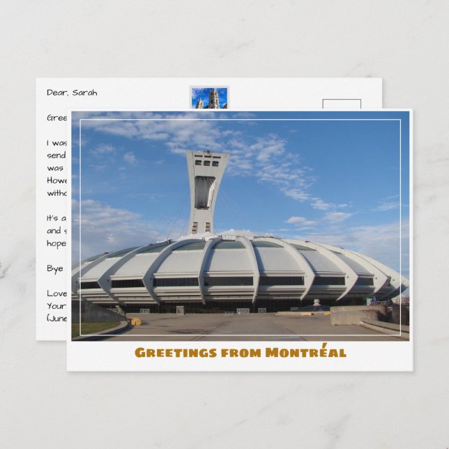 Olympiastadion Montréal Kanada Modern Postkarte (Vorne/Hinten)