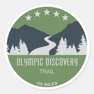 Olympic Discovery Trail Washington Staat Runder Aufkleber