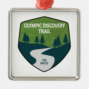 Olympic Discovery Trail Washington State Ornament Aus Metall