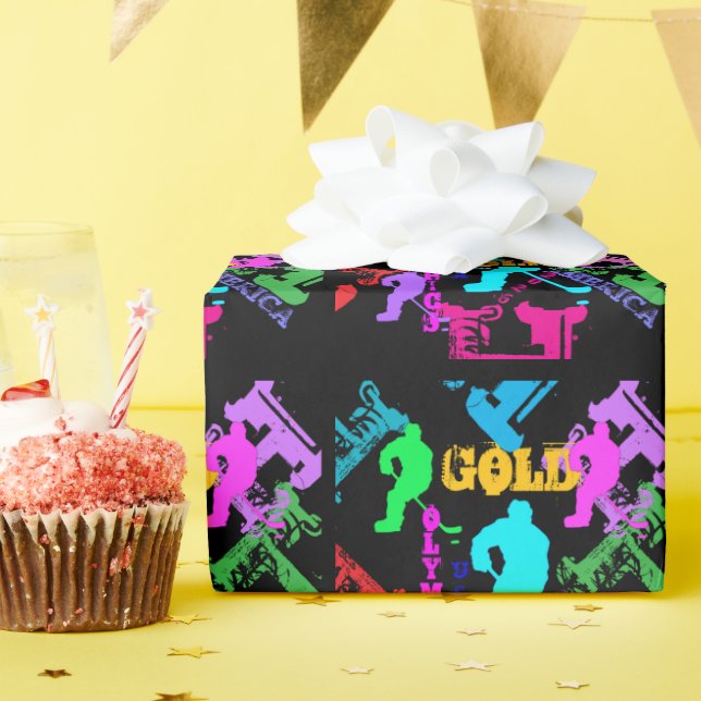 OLYMPIC HOCKEY PRINTED BACKPACK GESCHENKPAPIER (Geburtstagsparty)
