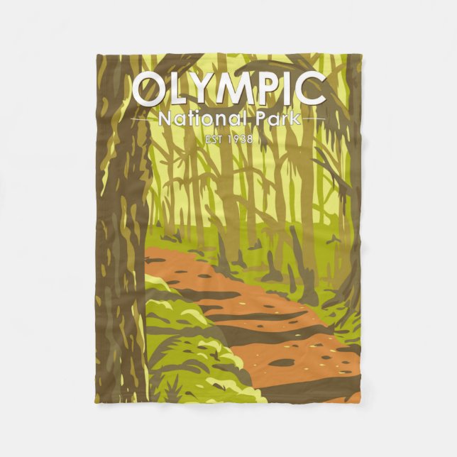 Olympic National Park Hoh Rainforest Washington Fleecedecke (Vorderseite)