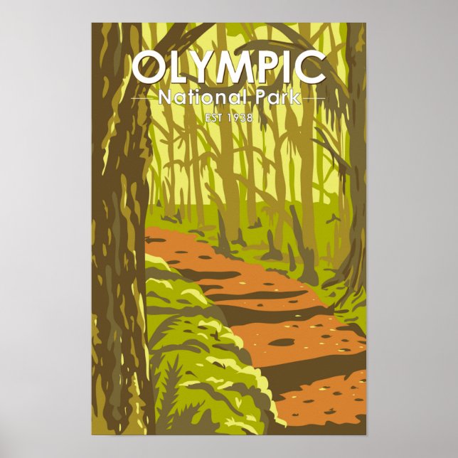 Olympic National Park Hoh Rainforest Washington Poster (Vorne)