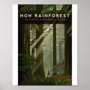 Olympic National Park Litho Kunstposter Poster