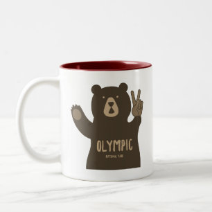 Olympic National Park Peace Bear Zweifarbige Tasse