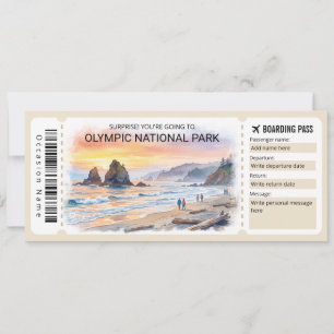 Olympic National Park Reise Bordkarte Ticket Einladung